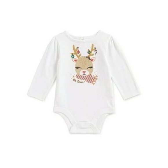 Holiday Time Baby Girls' Christmas Long Sleeve Bodysuit 0 - 3 Months - Picture 1 of 3